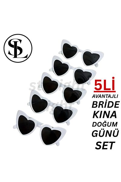 Straight Light Hearted Bride Bridesmaid Bride Sunglasses Set of 5 White Wedding Engagement Bride Kina after Birthday Party