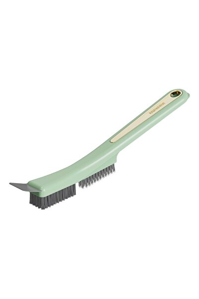 Flippy Kitchen Wire Brush, 2-piece, Long Handle, Steel Bristles, 24.5x2.7x6.7 cm, Green