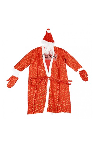 dalip Set costum Moș Crăciun, Dalip, roșu, adult, catifea, 5 piese