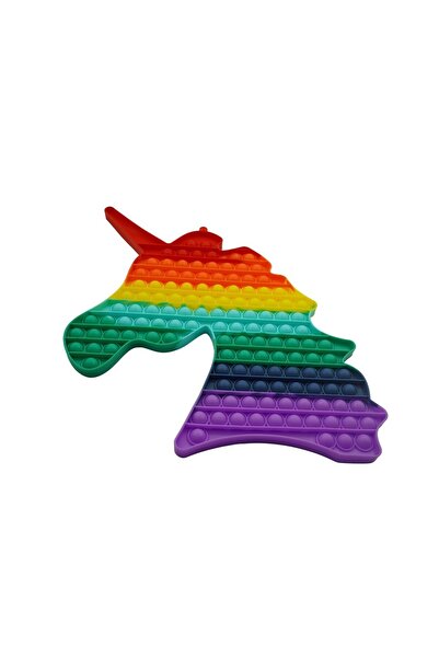 Flippy Jucărie de eliberare a stresului Pop it now din silicon, formă de unicorn, multicoloră, imensă