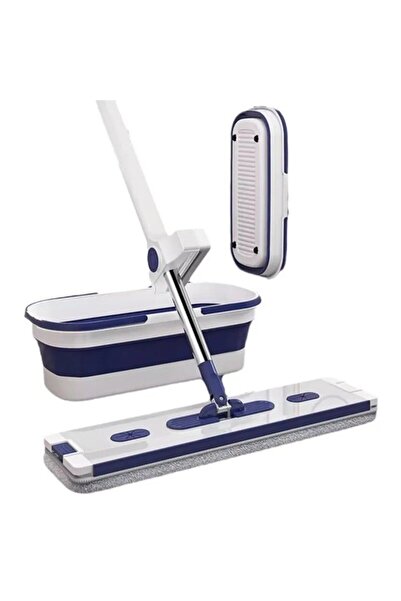 Flippy Mop plat, găleată pliabilă, 2 rezerve din microfibră, tijă telescopică de 127 cm, recipient pentru lichid