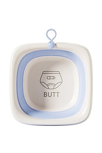 Flippy Cadă de baie pliabilă pentru copii, Flippy, cădiță de baie pentru bebeluși, pătrată pentru funduleț, albastră, 32x27.5x3.7 cm, 4 L