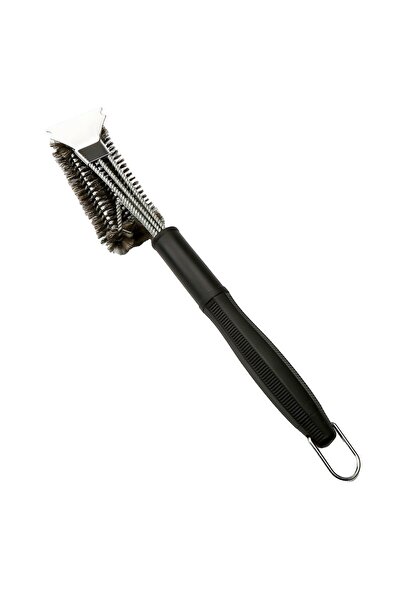 Flippy Grill Wire Brush, Flippy, 45 cm Handle, Stainless Steel, 45X7X10, Black