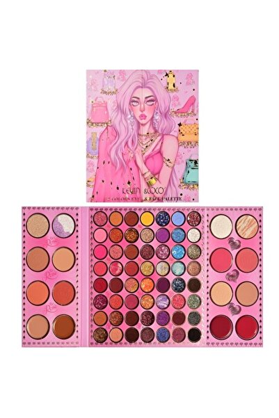 Flippy Paletă fard de pleoape Kevin&Coco, 72 de culori, pliabilă, cu fard de ...