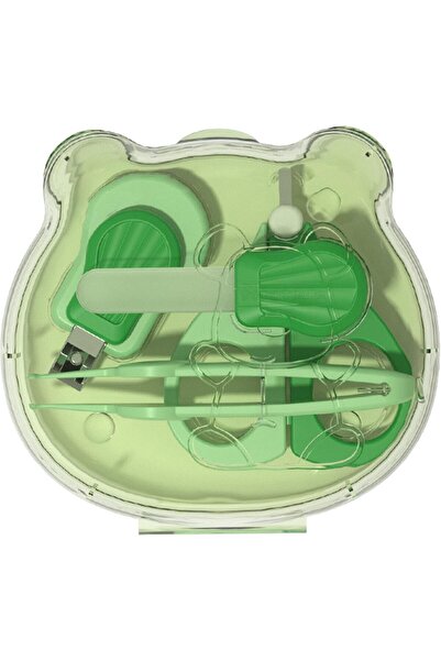 Flippy Baby Nail Care Set - Bear-shaped Storage Case, 10 x 9.5 cm, Green