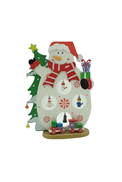 Flippy Figurina decorata de Craciun, Om de zapada, Alb, din Lemn, 18 cm x 24,...