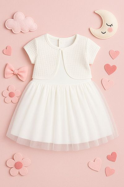 SeaBubbles Baby Girl Tulle Dress with Bolero Cardigan