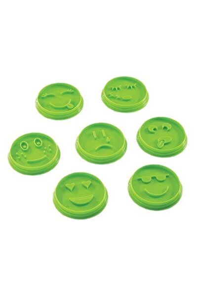 Flippy Set of 7 Cookie Cutters - Smiley Face Emojis, 7.7 x 1.5 cm, Green