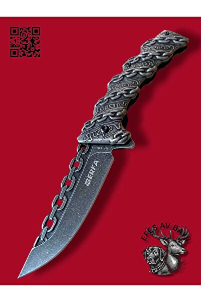 BERFA BF-145 ZİNCİR MOTİFLİ METAL CEP ÇAKI