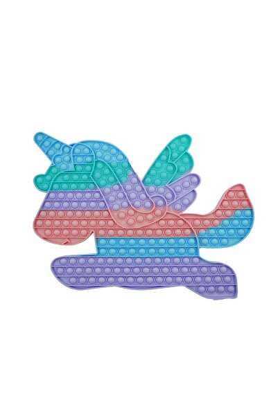 Flippy Jucărie antistres din silicon Flippy, Pop It Now and Flip It, Unicorn cu aripi, curcubeu