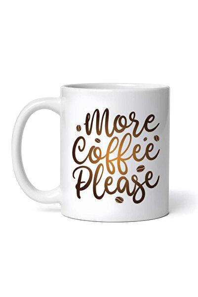 OEM Εξατομικευμένη Λευκή Κούπα, More Coffee Please, Inovatix®. 330 ml