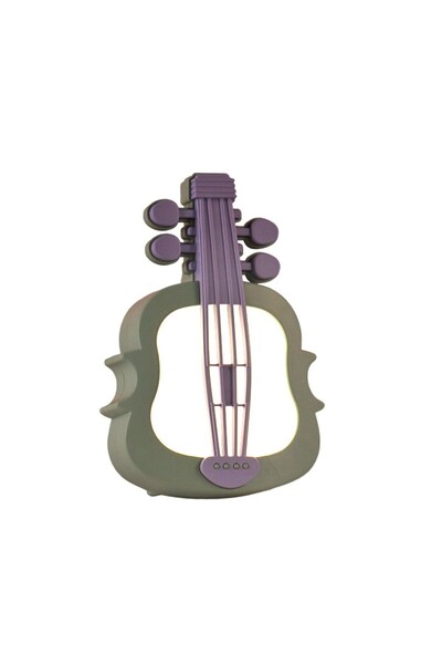 Flippy Lumină de noapte, rabatabilă, protecție pentru ochi, vioară, lumină caldă, încărcare USB, 14,3x5x9,9 cm, verde/violet