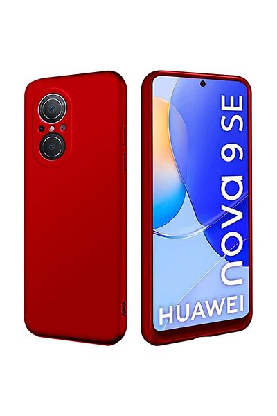 OEM Matte TPU Case for Huawei NOVA 9 SE, Slim Silicone, Shockproof Protection, Red