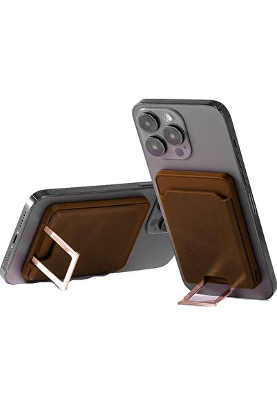 Flippy 3-in-1 Phone Accessory Flippy: Wireless Magsafe Charger, Wallet, and Stand, Brown