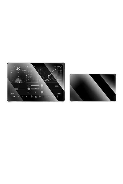 FONIX Set 2 Tempered Glass Screen Protectors, Compatible with Tesla Model 3 and Model Y, 4K Ultra