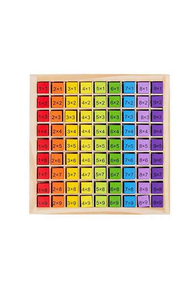 Flippy Joc Montessori din lemn, Flippy, tablă de înmulțire, blocuri, tabelă de înmulțire, multicolor