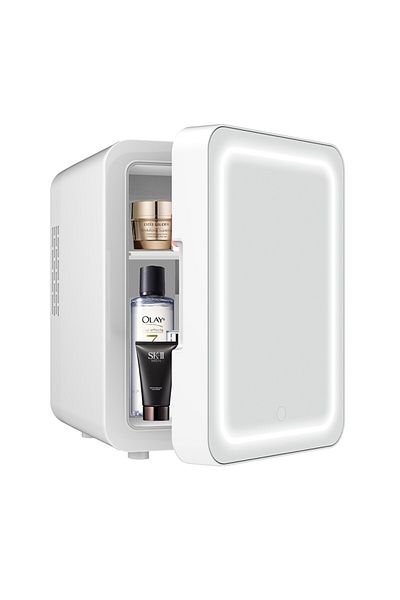 OEM Mini cosmetic refrigerator, dual heating/cooling function, portable, 8L, white