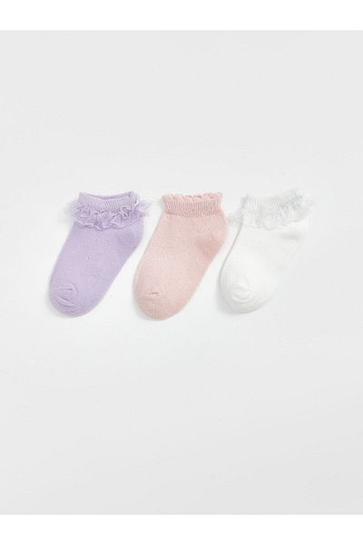 LC Waikiki Basic Baby Girl Booties Socks 3-Pack