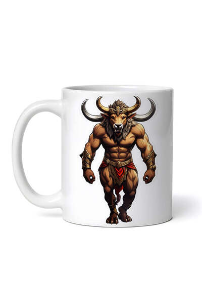 OEM Εξατομικευμένη Λευκή Κούπα, Μυθολογικός Χαρακτήρας Μινώταυρου, Inovatix®....