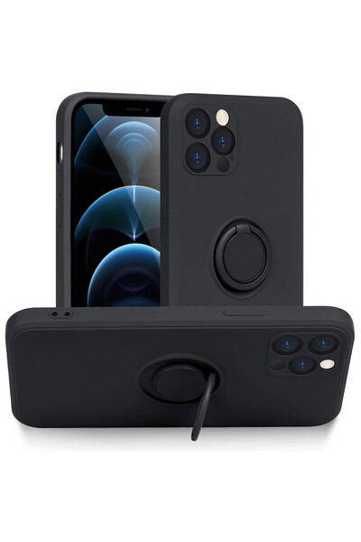 Flippy Husa protectie compatibila cu Apple iPhone 12 Pro Liquid Silicone Ring...