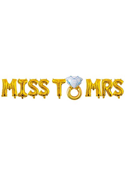 Flippy Set Metallic Foil Balloons, Flippy, Miss to Mrs Wedding Ring Design, 40 cm Letters, Love Theme, Part
