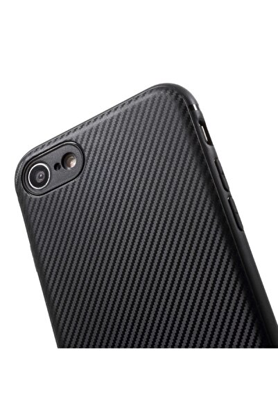 iPaky Carcasă Apple iPhone 7 din fibră de carbon, neagră