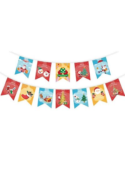 OEM Christmas Decoration, Banner Type, 12 Pieces, for Door or Wall, Multicolor, Sfo