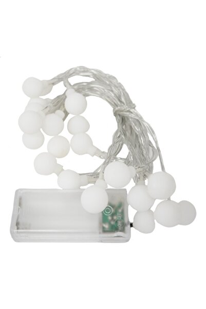 Flippy Instalatie Craciun, .3 m, 20 de LED-uri, alb-cald, model cu bilute, liniara, cu baterie,