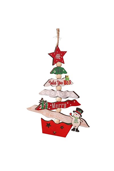 The Hub Decoratiune de Craciun din Lemn, cu Snur pentru Agatare in Brad, Mode...