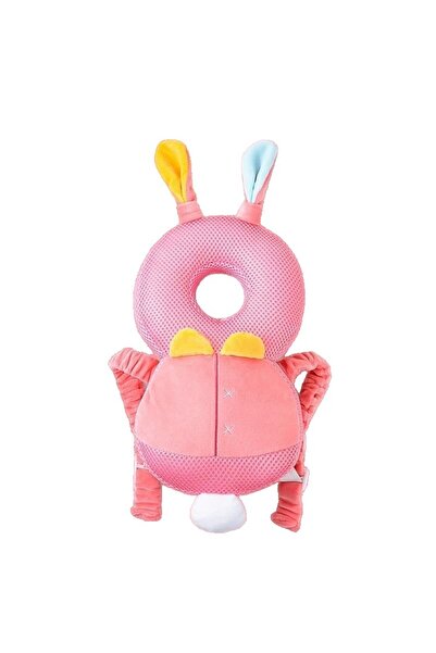 Flippy Head Protection Pillow for Babies, Bunny Design, Mesh Style, 33x6x19 cm, 180 g, Pink