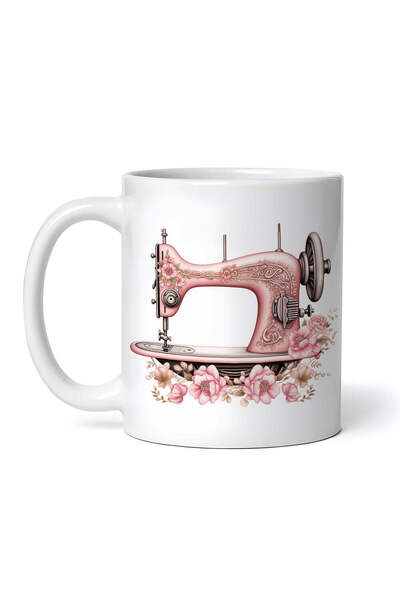 OEM Cană albă personalizată, mașină de cusut vintage, Inovatix®. 330 ml