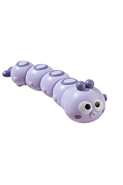 Stef's Cat Mechanical Toy for Children Flippy, Funny Caterpillar with Key, Crawling Movement, 15 x 4 cm, Purple