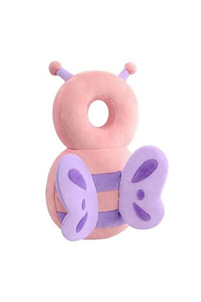 Flippy Backpack-Type Head Protection Pillow, Flippy, Butterfly-Shaped Plush Headrest for Babies, 33x6x19 cm
