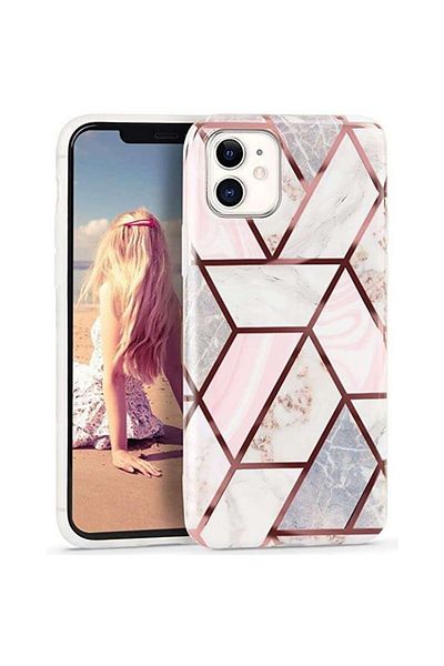 OEM Protective case for Huawei P Smart Z Soft IMD TPU Marble Geometric White
