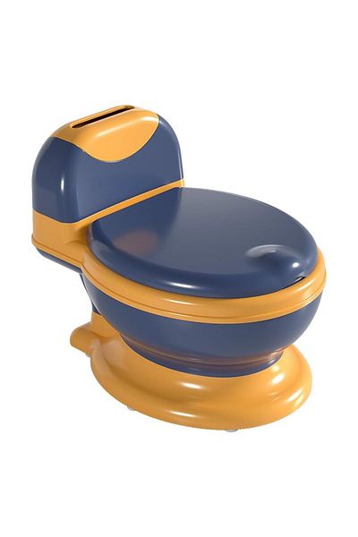 Flippy Olită pentru bebeluși, rabatabilă, scaun moale din PVC, compartiment detașabil, albastru/portocaliu