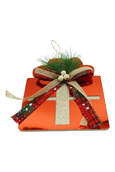 Bibilel Christmas Tree Ornament Gift Red Glossy 15x15 cm Acrylic Indoor/Outdoor