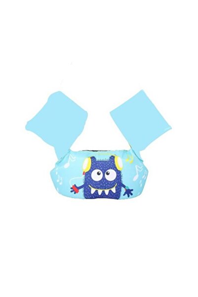 Flippy Children's life jacket with swimming fins, Flippy, Blue, Monster pattern