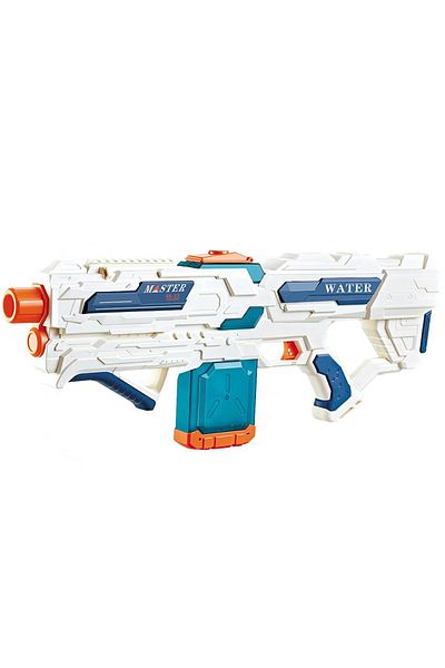 Flippy Electric Water Blaster For Kids 14 , 600ml Tank, 1200mah Battery, Burst Mode, White/blue