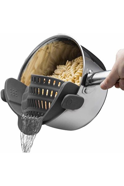 Flippy Dish Strainer, Flippy, Silicone High Temperature Resistant, Universal, Pasta, 23x12.5x6.7 cm, Gray