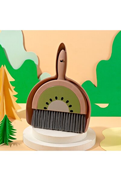 Flippy Mini Broom, Dustpan Set, Flippy, Household Use, for Office, Kitchen, Home, Kiwi Model, 23 x 18 cm