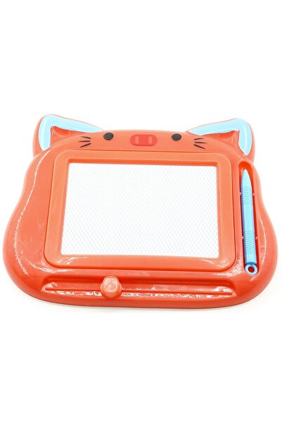 Flippy Dalip Magnetic Writing and Drawing Board, Cat Model, with Stylus, 23.2x18.5 cm, Red