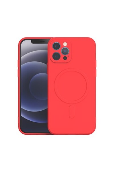 Flippy Protective case compatible with iPhone 14, Liquid MagSafe, ring-shaped, magnetic, Red