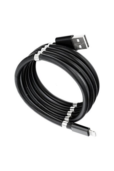 Universal Flippy fast charging USB cable, compatible with iPhone, magnetic, 1 m, black
