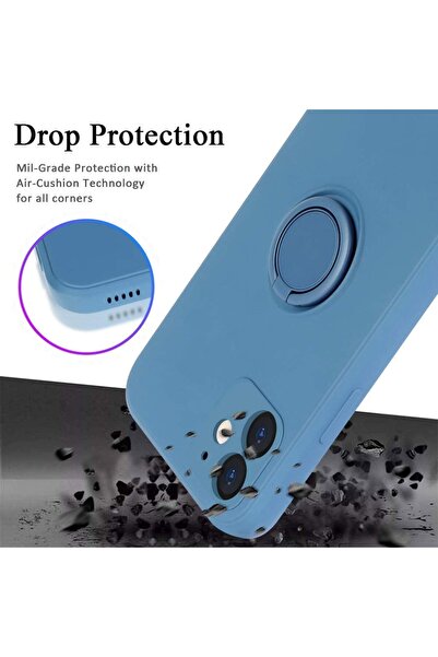 Flippy protective case for Apple iPhone 12 — liquid silicone ring with rotati...