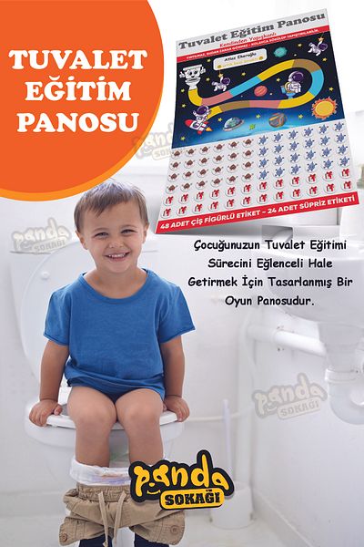 PANDA SOKAĞI Toilet Training Sticker Board Fun and Educational 30X42 Special Cut Self Adhesive Sticker