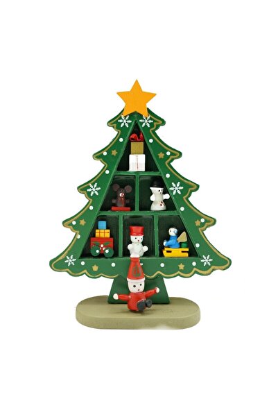 OEM Decoratiune Craciun, Brad, Verde, 3 randuri cu ornamente, 12 cm x 18 cm, ...