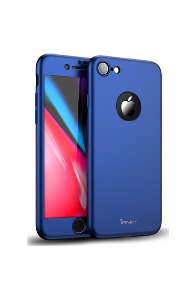 iPaky Apple iPhone 7 Full Cover 360 Μπλε Θήκη + Δωρο-Αλουμίνιο