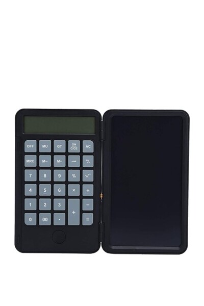 Flippy Rechargeable Handheld Calculator with Writing Pad, Flippy, Portable, LCD Screen, 12 Digits, 15 cm Di