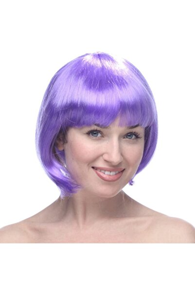 Flippy Perucă de Cosplay, Flippy, Tunsoare Bob cu Breton, pentru Carnaval, Halloween, PET, Mărime Universală, Mov