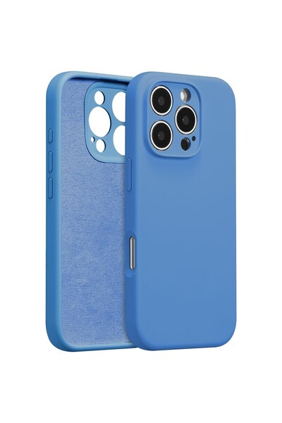 Flippy Husa Protectie, pentru iPhone 16 Pro Liquid Silicone, Microfibra Incarcare Wireless Albastru